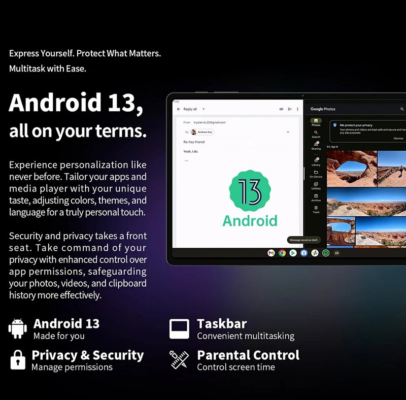 Teclast-Tableta T40HD con Android 13, 10,4 pulgadas, 2000x1200, IPS, T606, ocho núcleos, 8GB + 8GB de RAM, 128GB de ROM, 4G, VoLTE tipo C, 7200mAh, Widevine L1