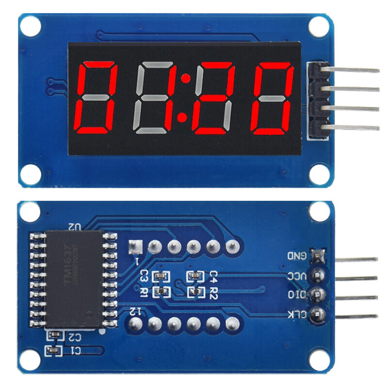 TM1637 4บิตโมดูลแสดงผล LED ดิจิตอลสำหรับ Arduino 7ส่วน0.36นิ้วนาฬิกาขั้วบวกสีแดงหลอดไดรเวอร์แบบอนุกรมสี่แพ็ค