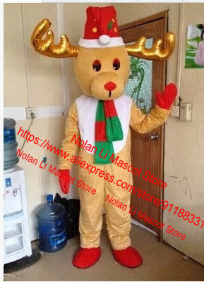 Christmas Deer Mascot Costume para adulto, EVA Material Capacete, Cartoon Set, Jogo publicitário, Halloween Gift, Hot Sale, 615