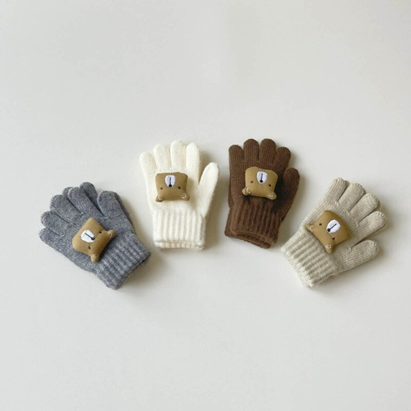 Stijlvolle vingerhandschoenen Gebreide handschoenen voor kinderen, perfect voor buitensporten in de winter