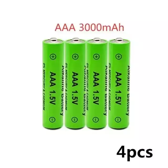 Batería alcalina AAA para juguetes, pila recargable de 100% mah y 3000 V para Control remoto, con cargador alarma de humo, 1,5