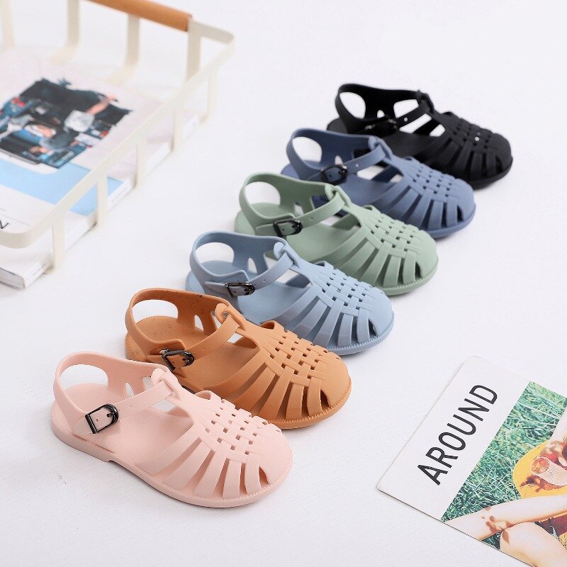 Sandalia-zapatos de playa para niño y niña, sandalias de gladiador de verano, suaves, antideslizantes, de princesa, chanclas romanas