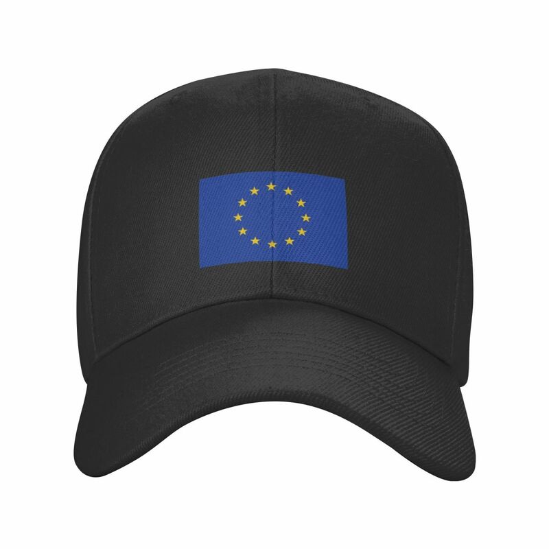 หมวกแก๊ปเบสบอลธงสหภาพยุโรปสำหรับผู้หญิงและผู้ชายหมวกชาแนวยุโรปธงสหภาพยุโรป