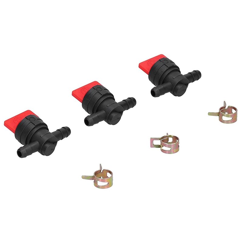 10PCS Outboard Fuel Tank Fuel Pipe Shut-Off Valve, Lawn Mower Accessories, For 1/4 Inch Fuel Line