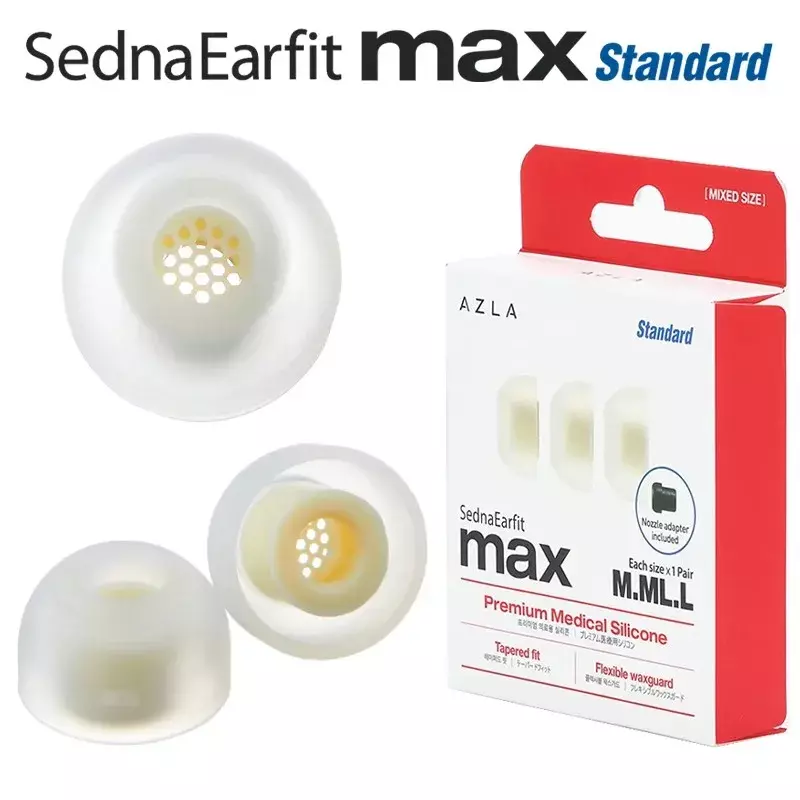 AZLA Max Standard Ear Tips for ie900/800s Sennheiser Headphone cover with Strainer Earbuds Cover Silicone for Buds 2 Pro earbuds