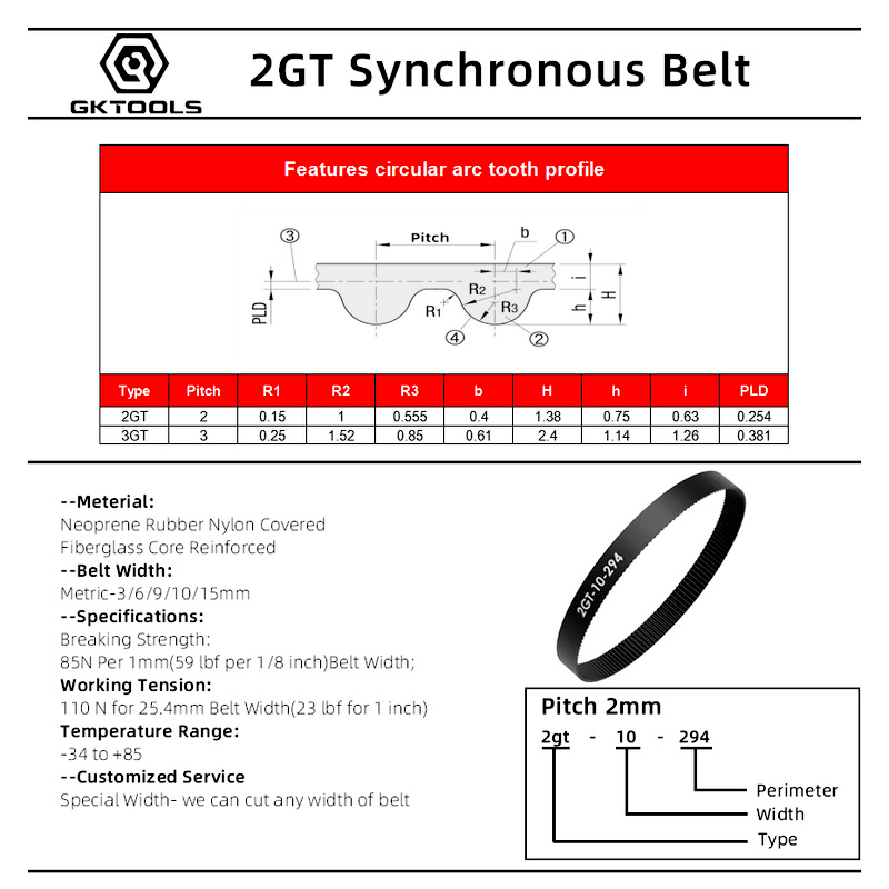 Резиновый Ремень ГРМ GKTOOLS C-13 для 3D-принтера GT2, 6 мм, с замкнутым контуром 2GT, Длина 660, 670, 696, 700, 710, 750, 752, 760, 782, 784 мм