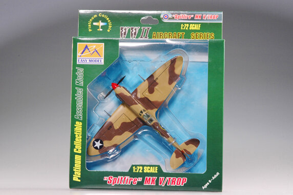 Easymodel-Spitfire Fighter UStains 2 Squadron 37219, assemblé, fini, leges militaires, collection de modèles en plastique ou cadeau, 1/72, 1943