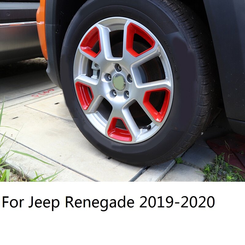 Carro Roda Hub Tampa Decoração Frame, Guarnição Adesivos para Jeep Renegade 2019