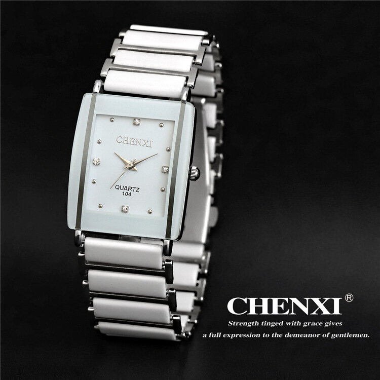 남녀공용 다이아몬드 사각 시계 세트, 연인을 위한 방수 스테인리스 스틸, 커플 아이템, 최고 럭셔리 브랜드