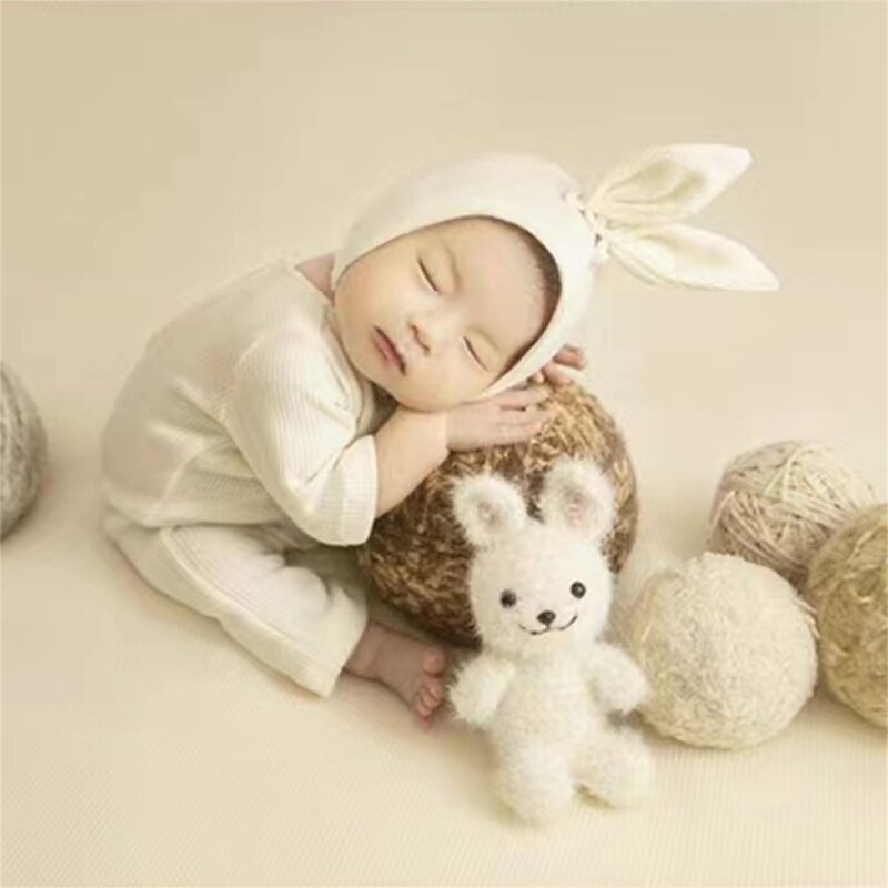 Newborn Photography Props Newborn Boy Girl Romper Hat Baby Romper Bodysuits Outfit Photography Props Clothing