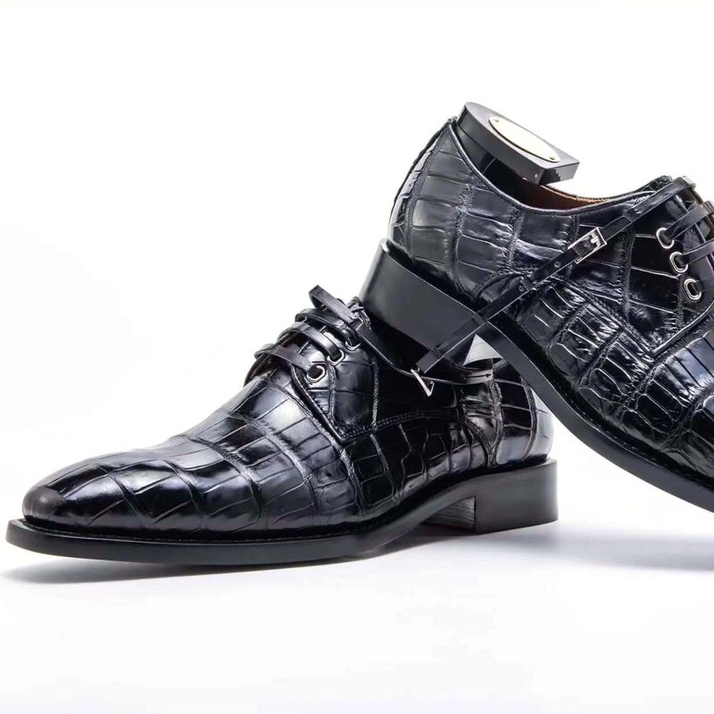 Chue 2022 nova chegada dos homens vestido sapatos formais sapatos masculinos de couro de crocodilo sapatos de crocodilo sapatos pretos sapatos de couro sola