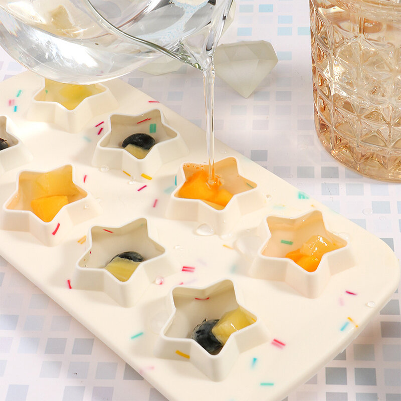 Moldes de silicona con forma de estrella de cinco puntas, molde antiadherente para Fondant, Chocolate, caramelo, cubo de hielo, decoración de pasteles