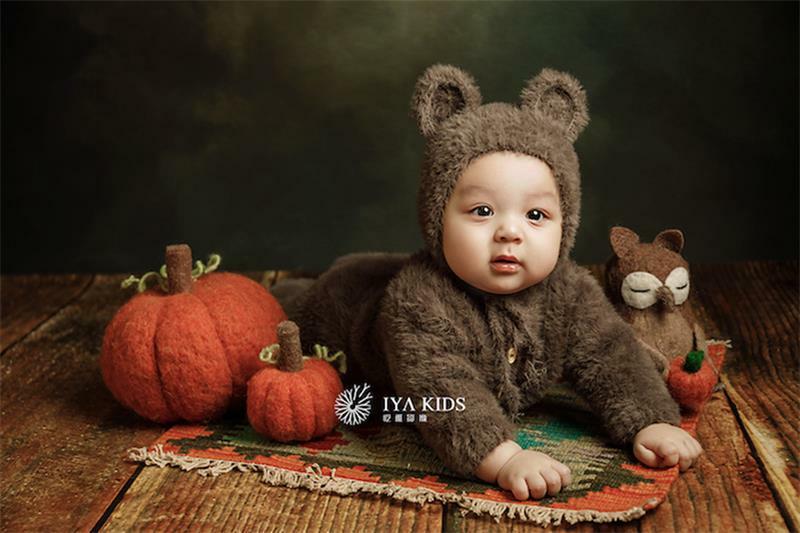 Puntelli fotografia neonato pagliaccetto neonato ragazza orso tute Outfit fotografia puntelli