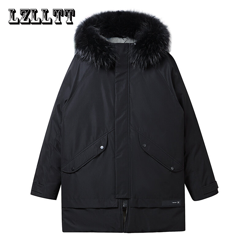 เสื้อแจ็คเก็ตขนเป็ดหนาสำหรับผู้ชายใส่ในฤดูหนาวเสื้อแจ็คเก็ตกันหนาวมีกระเป๋าลายไม้กันหนาวสำหรับผู้ชาย