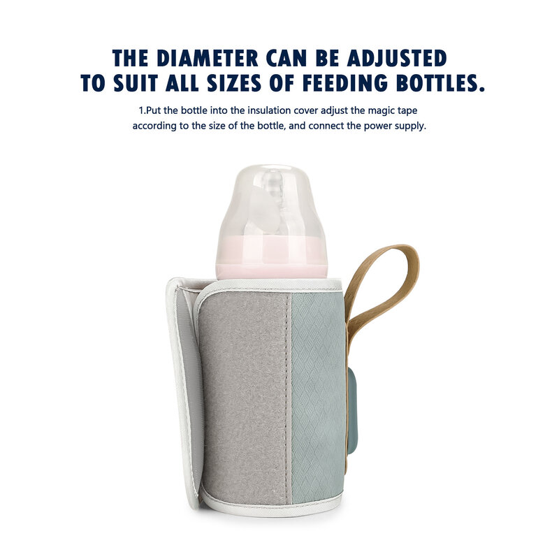Bolsa térmica para biberones de bebé, termostato portátil para calentar alimentos y leche, con USB, para viaje