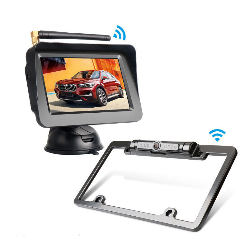 5 Inch Color Monitor 2.4Ghz Wireless  Car Rear-View Camera 12-24V Reverse Back Car Screen