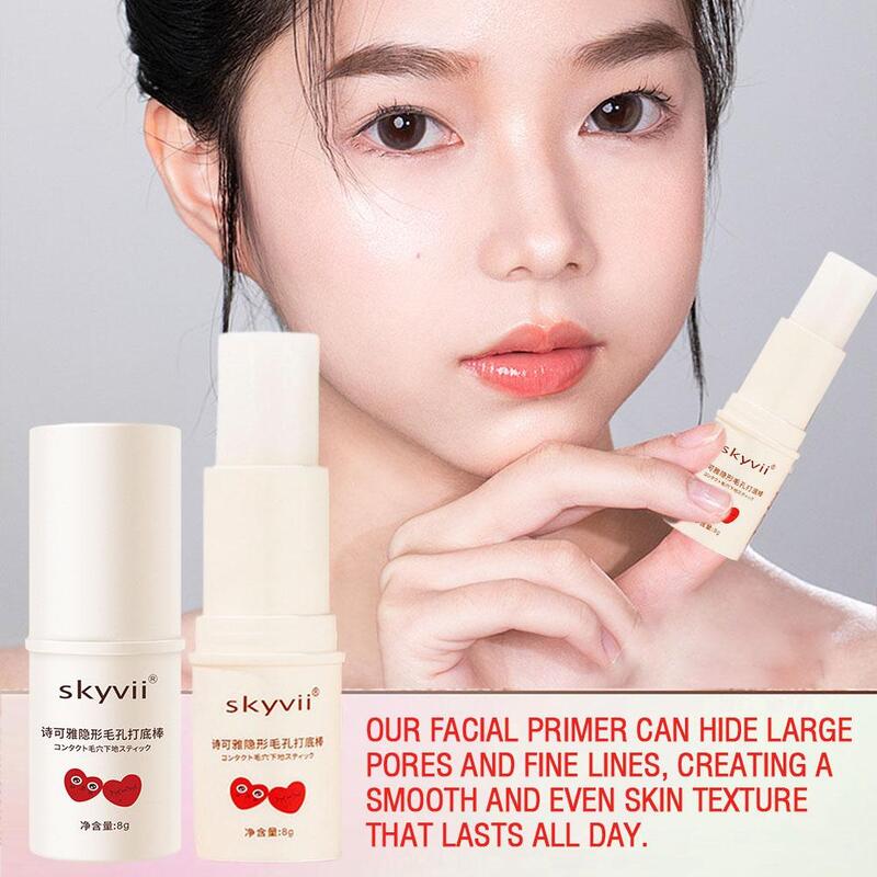 Primer facial de poro invisível, maquiagem duradoura, base em bastão, controle de óleo, comercial, primer fosco, cosmético coreano