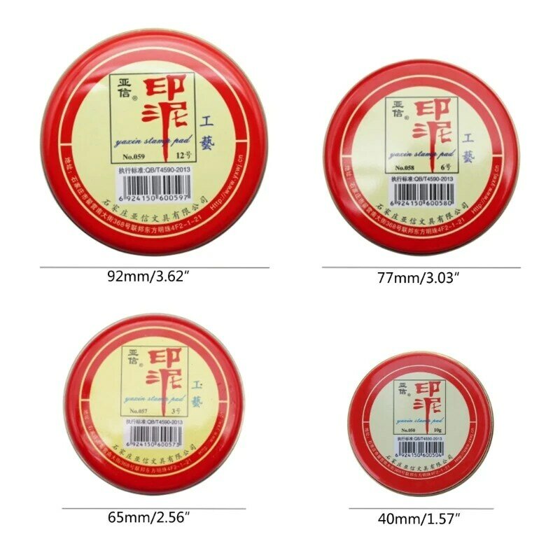 Almofada para carimbo vermelho, redonda, chinesa, yinni, pasta vermelha, secagem rápida, almofada para carimbo