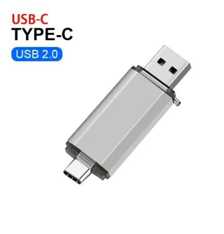 Metal OTG USB Flash Drive, Personalização Criativa para PC, Carro, TV, 2 em 1, Tipo-C, 2.0, 512GB, 64GB, 128GB, Hot