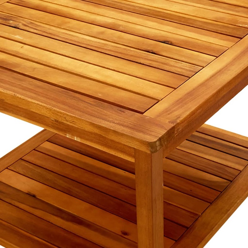 Coffee Table, Solid Acacia Wood Tea Table, Livingroom Furniture 60x60x45 cm