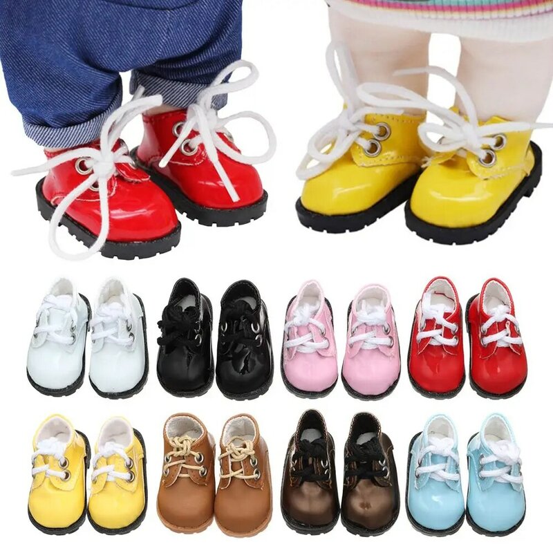 Mainan Boneka Sepatu Kulit Cerah Sesuai Mode Buatan Tangan untuk Sepatu Mini Boneka 15-20Cm Mainan Boneka 1/6 untuk Hadiah Anak Perempuan Aksesori Boneka