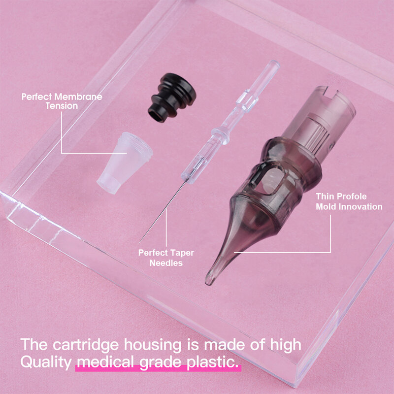 20Pcs Noir Tattoo RM Cartridge Needles Disposable Sterile Round Curved Magnums Permanent Makeup Machine Tattoo Needles Supplies
