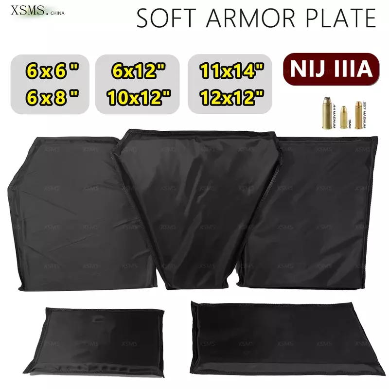 NIJ IIIA-3A Soft Bulletproof Ballistic Board, colete à prova de balas, placa grande para mochila, 6x6 6x8 10x12 11x14, 1PC