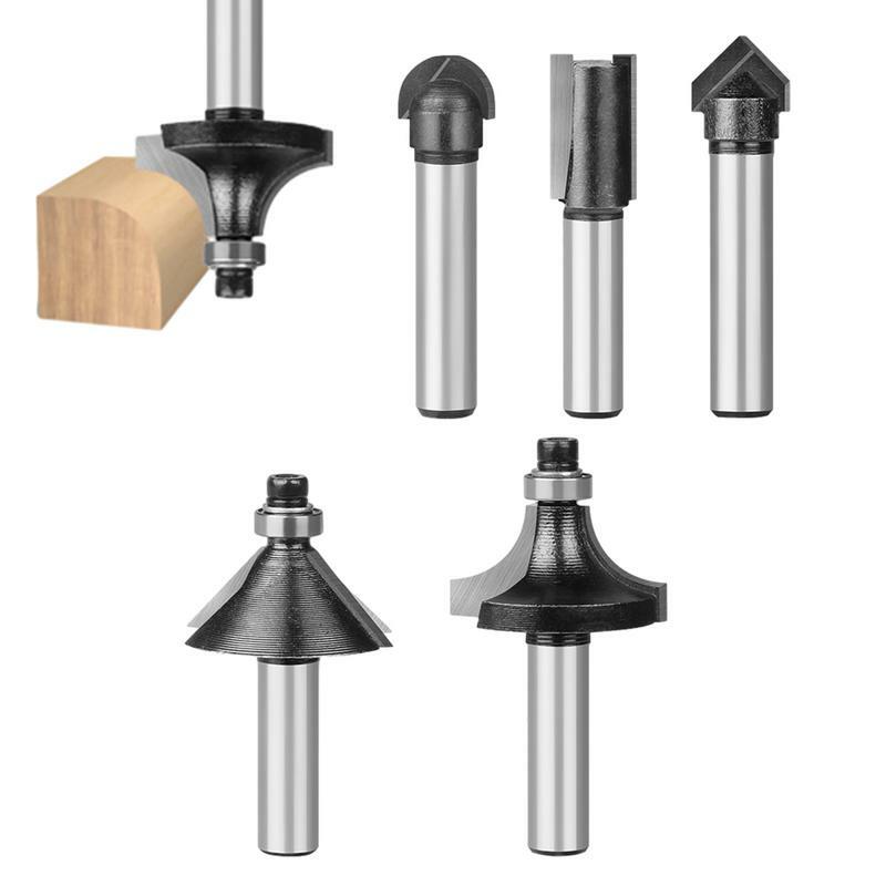 Router Bits For Woodworking Wood Milling Cutter 5pcs Router Bit Shank Grooving Cutter Edging Router Bit Set Woodwork Milling