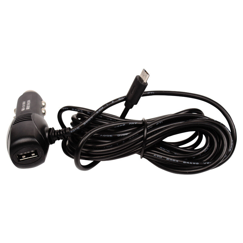3.5meter 11.4ft Micro USB Car Charger Adapter 5V 2A with One USB Port for Car DVR Camera Recorder / GPS Input DC 12V-24V