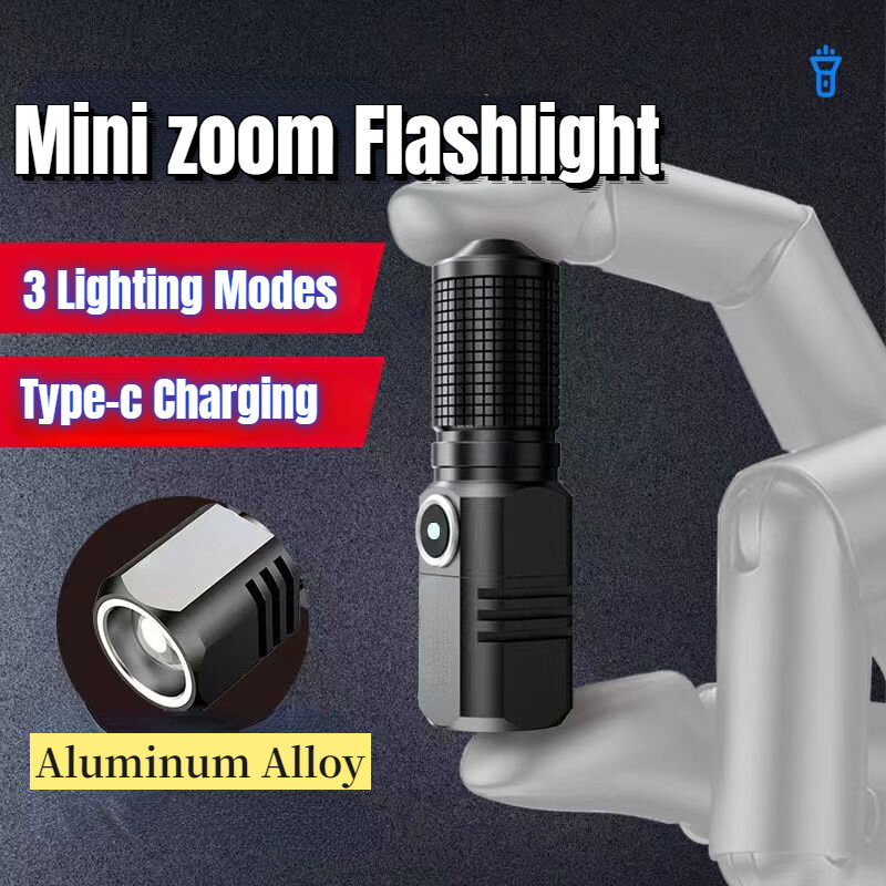 FLSTAR FIRE XGardens-Lampe de poche n'aime à LED, lampe torche avec batterie aste de type C, lampe de poche de camping en plein air, tir long, 50