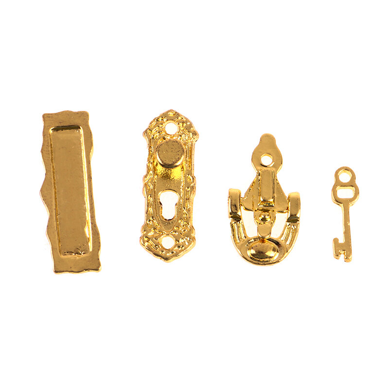 Accessoires de bricolage pour maison de poupée, 1 ensemble de quincaillerie de porte Miniature en métal 1:12