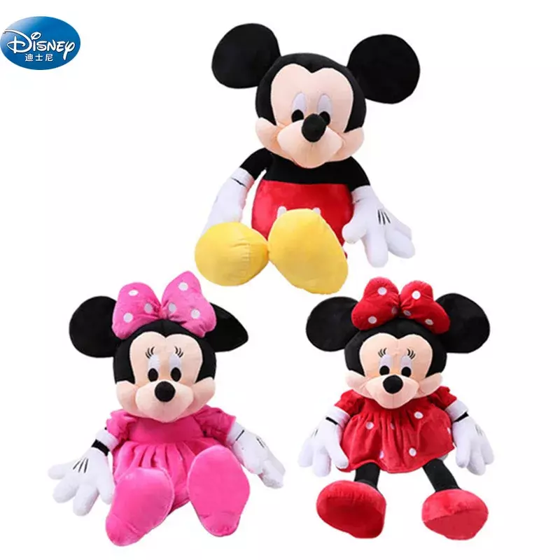 Disney-peluche de Mickey y Minnie Mouse para niños y niñas, juguete de felpa de 30 CM, regalo de cumpleaños