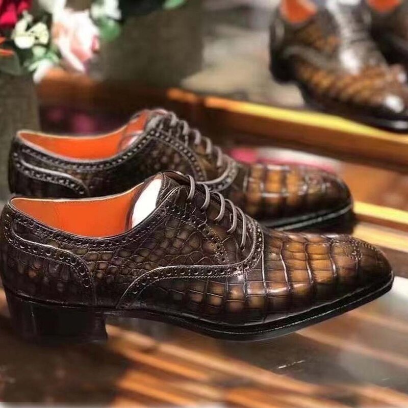 Sanyecheshiping sapatos formais para homens, Crocodile vestido sapatos, Novo