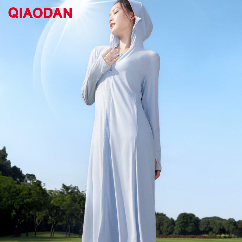 QIAODAN Sun-protective Clothing Women 2024 New Cool Breathable Lightweight Casual Long Sleeve UPF100+ Female Coat XWD22244369