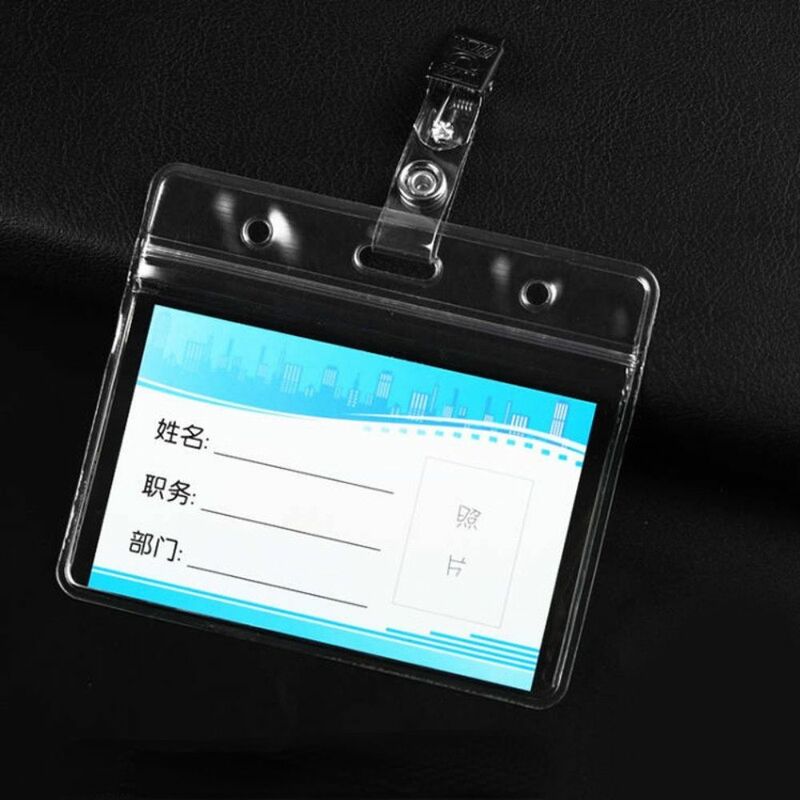 PVC Work Certificate Access Card ID Credit Card Work Card Protection Cover Work Card Holder Office Supplies Badge Holders