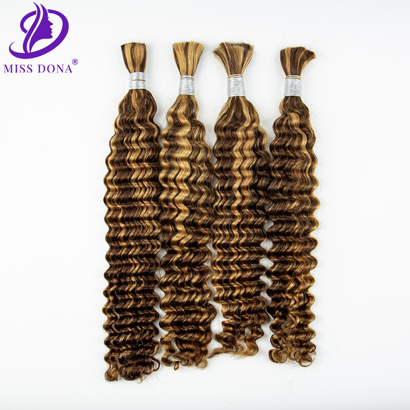 Наращивание волос для плетения, выделенные человеческие волосы с глубокой волной, искусственные волосы без уточка, женские косы