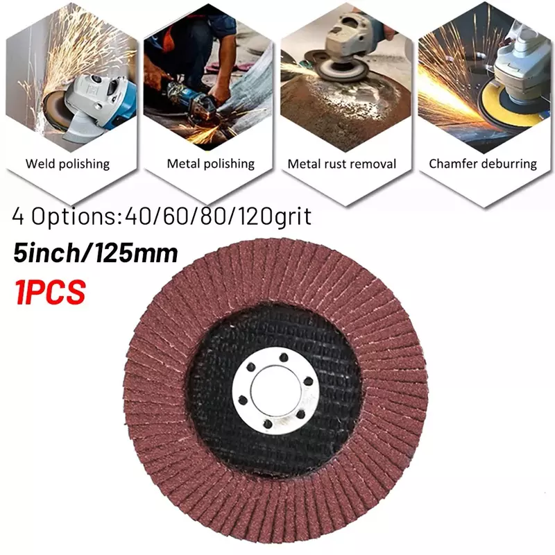 1pcs Flap Discs Grinding Wheel Angle Grinder Sanding Disc 40-120 Grit For Carbon Steel Alloy Steel Fast Cutting Grinding