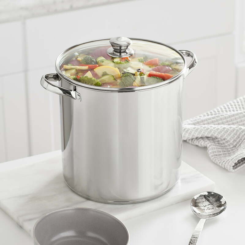 Hauptstützen Edelstahl 12-Liter-Suppen topf mit Glas deckel
