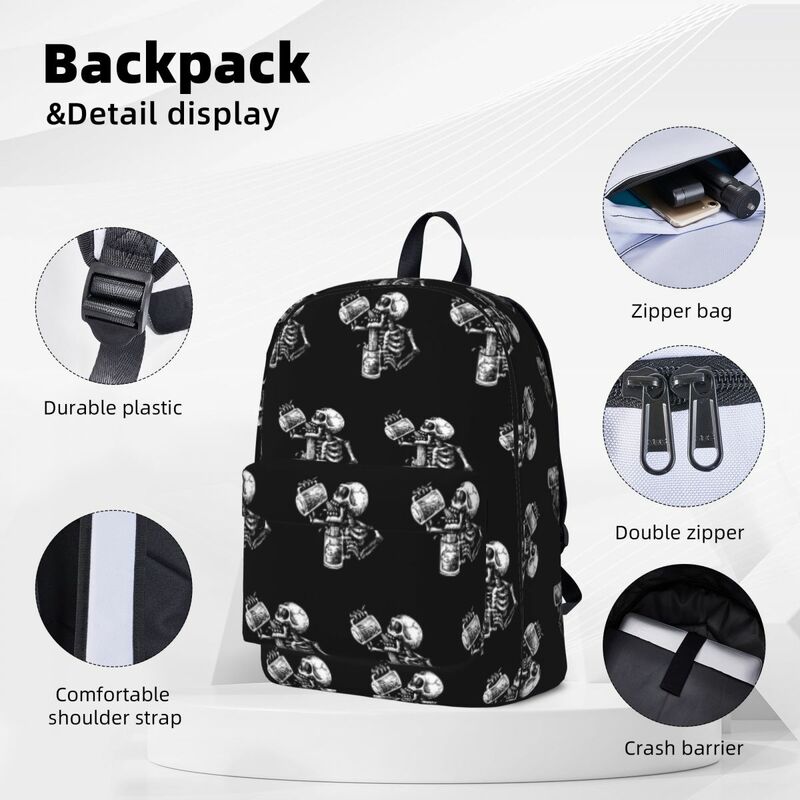 Ransel punggung mabuk tengkorak tas bahu tas buku siswa kapasitas besar ransel Laptop tas sekolah anak-anak mode