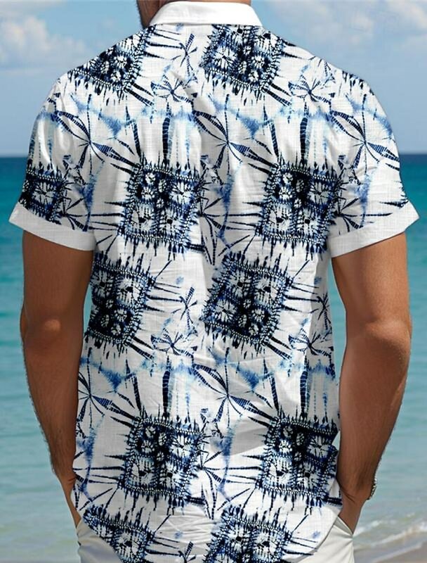 Гавайская рубашка Graphic мужская с 3D-принтом, праздничная повседневная одежда, отложная рубашка из полиэстера с короткими рукавами, для отдыха на курорте, лето