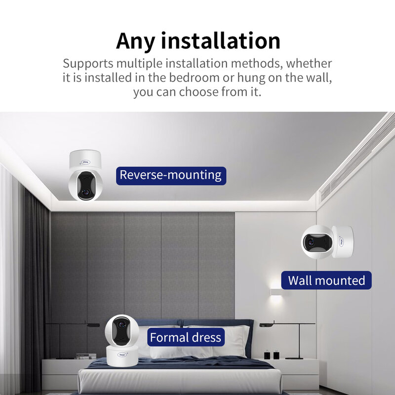 Cámara wifi de seguridad para el hogar, con visión nocturna, monitor de audio, cámara IP