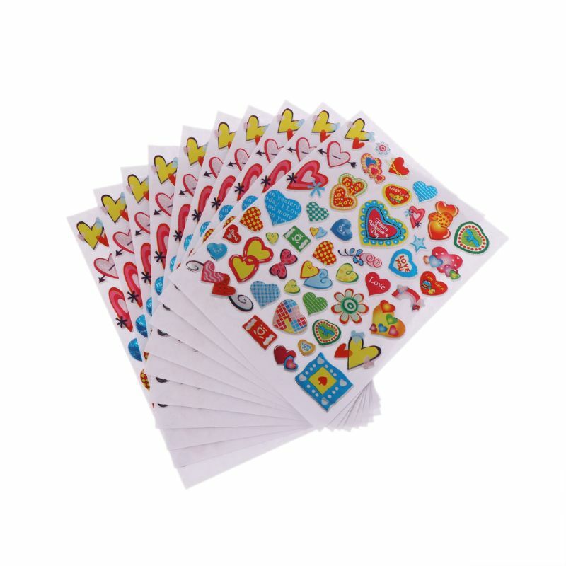 Schoolprijs hartvorm sticker briefpapier levering plakboek accs kinderen cadeau