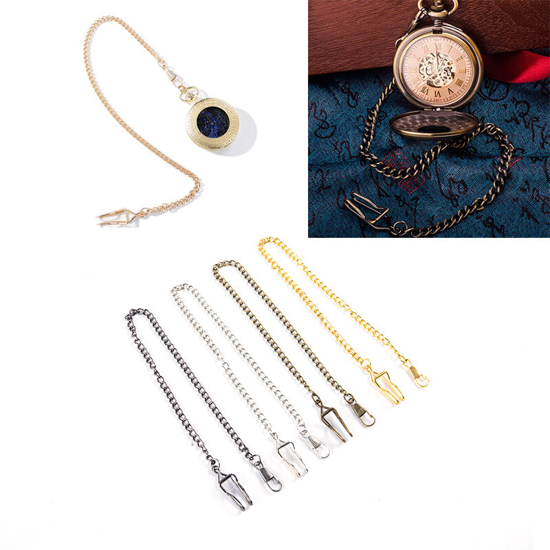 1PC nuova catena per orologio da tasca da 4mm per quarzo antico donna uomo orologio da tasca Vintage catena in lega di bronzo