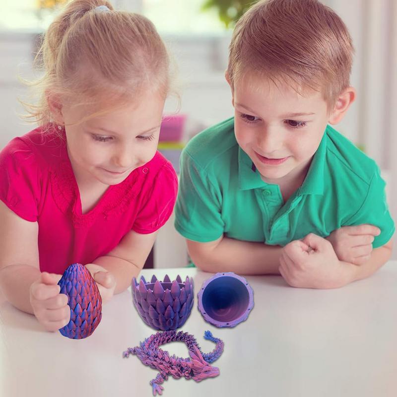 Juguete de huevo de dragón Fidget, artilugios geniales impresos en 3D para niños y adultos, impreso en 3D juguete Flexible, juguetes de dragón nacarado
