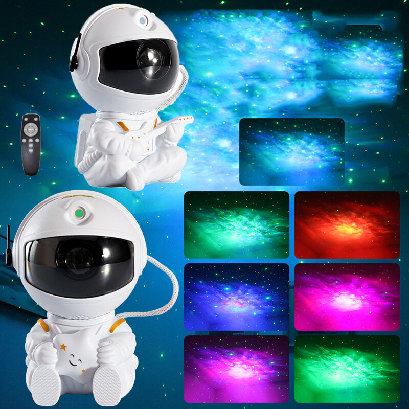 2022 Remote Control Atmosphere Light Robot 360° Rotating Night Light Stepless Dimming Projector Night Lamp Net Red Selfie Light