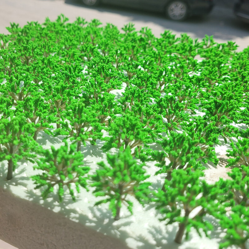 100 pçs 4cm modelo árvore de rua árvore estrada árvore verde cinto modelo de árvore trem ferroviário layout cenário diorama diy decoração da janela