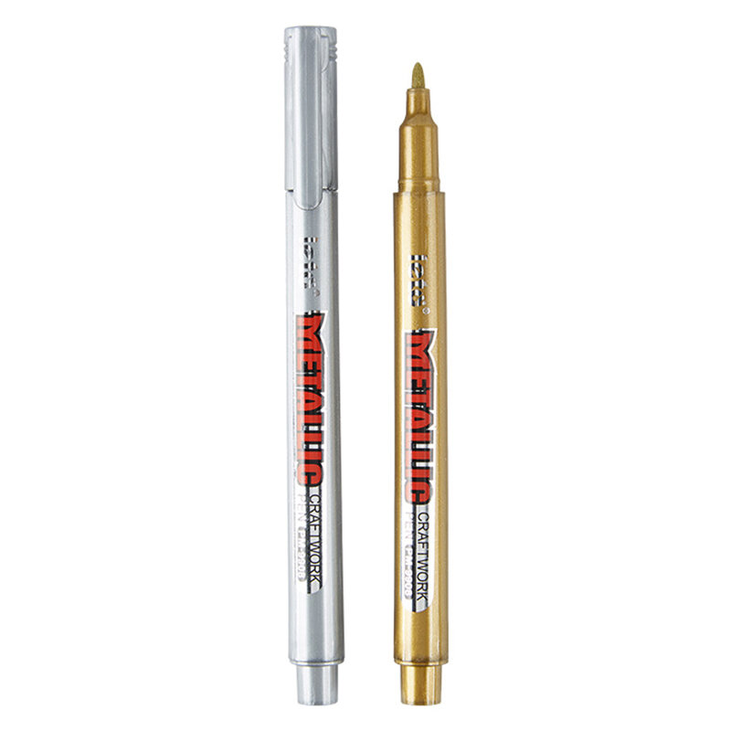 1 Stuk Metallic Marker Pennen Goud Zilver Permanente Kunst Markers Voor Kunstenaar Illustratie Ambachten Scrapbooking Stof Markering Pen