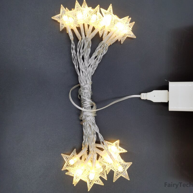 40LED Ngôi Sao Cổ Dây Đèn Led USB Vòng Hoa Mới Lạ Năm Mới Cưới Trang Trí Trong Nhà Chúc Màn Dây Đèn Navidad