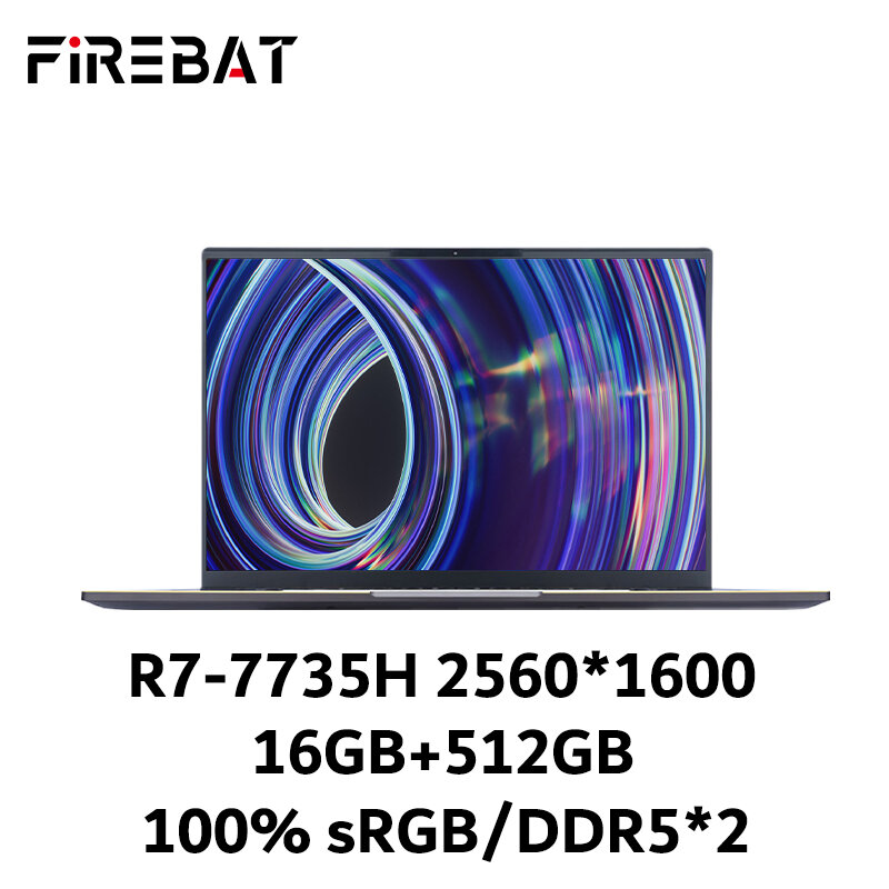 FIREBAT U6 NEW 16 Inch Laptop Ryzen 7 7735H/7840H 2560*1600 DDR5 Wifi6 BT5.1 120Hz Business Ultra Slim Computer  Notebooks