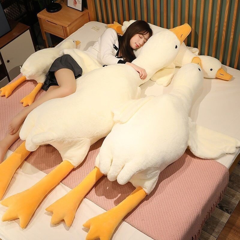 50cm-160cm Big White Goose Sleeping Pillow Plush Toy Duck Goose Doll Pillow Bed Bodhi Duck Tanabata Gift Children's Doll